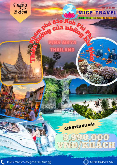 TOUR 4N3Đ Thailand Thiên Đường Biển Đảo PHUKET ĐẢO PHI PHI – VỊNH MAYA 2024