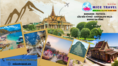 Tour du lịch Thái Lan 2024 –Chương trình tiết kiệm BANGKOK - PATTAYA –  LÂU ĐÀI TỈ PHÚ - CHOCOLATE VILLE - BUFFET 86 TẦNG